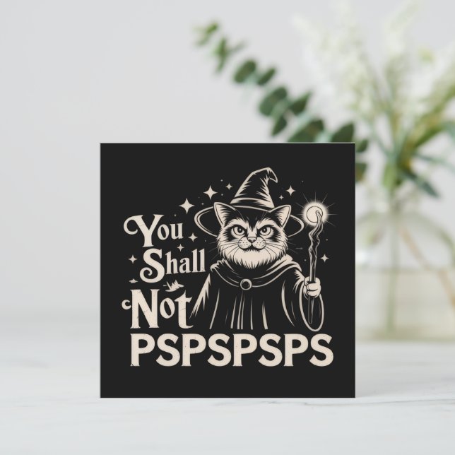 Invitation Tu ne PSPSPSPS Chaton Drôle Magicien Papa  (Debout devant)
