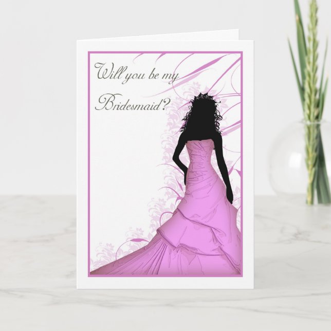 Invitation tu seras mon Bridesmaid rose (Devant)