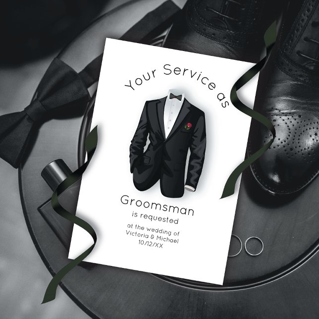 Invitation Tu seras mon Groomsman Tuxedo (Créateur téléchargé)
