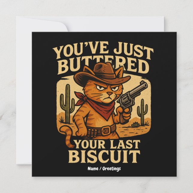 Invitation Tu viens de badigeonner ton Dernier chat Biscuit C (Devant)
