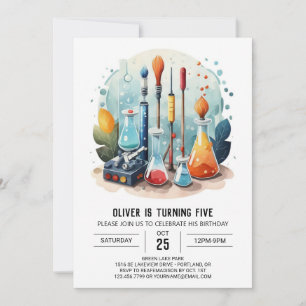 Invitation Tubes d'essai de potion lunaire scientifique Anniv
