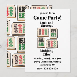 Invitation Tuiles de Mahjong Chance Stratégie Joueurs Fans