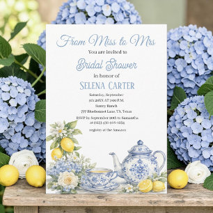 Invitation Tuiles portugaises Floral Aquarelle Baby Shower 