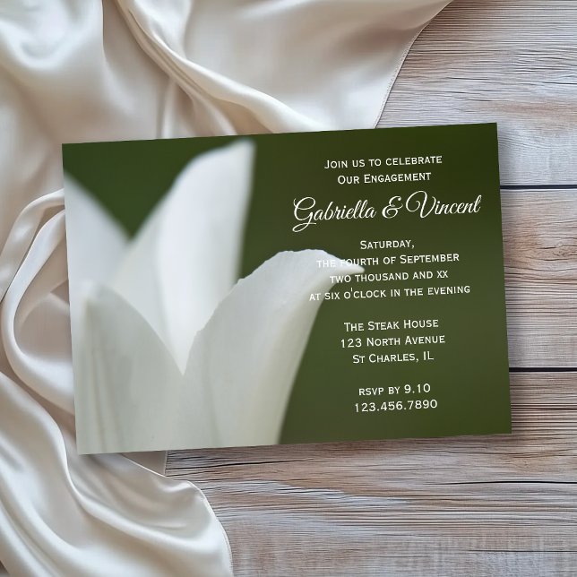 Invitation Tulipe blanche sur la fête d'engagement du printem (Créateur téléchargé)