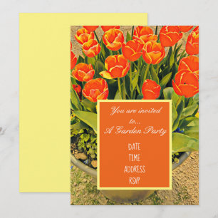 Invitation Tulipe fleur design moderne fête de jardin