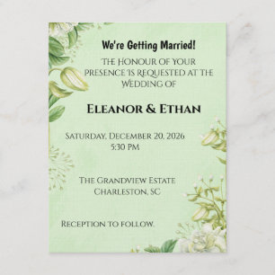 Invitation Tulipe jaune vibrant et Ranunculus Mariage Formel