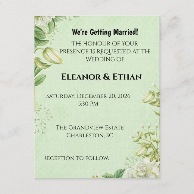 Invitation Tulipe jaune vibrant et Ranunculus Mariage Formel  (Devant)