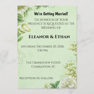 Invitation Tulipe jaune vibrant et Ranunculus Mariage Formel