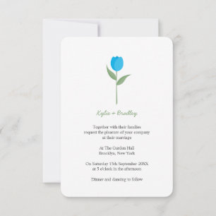 Invitation Tulipe minimaliste bleue
