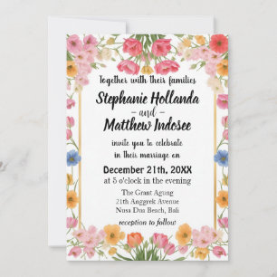 Invitation Tulipes Aimer Passion Une unité durable en Mariage