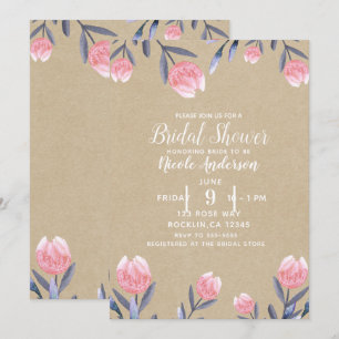 Invitation Tulipes Aquarelle "Peach Spring" pour une Baby Sho