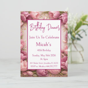 Invitation Tulipes blanches et lilas clair, Moderne aquarelle