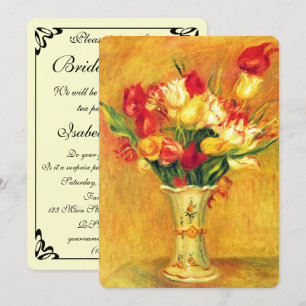 Invitation Tulipes de Pierre Renoir, Baby Shower Vintage Mari