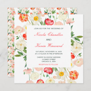 Invitation Tulipes et Daffodils Mariage de printemps