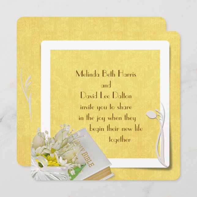 Invitation Tulipes et marguerites (Devant / Derrière)