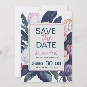 Invitation Tulipes et nénuphars Enregistrez la date Invitatio