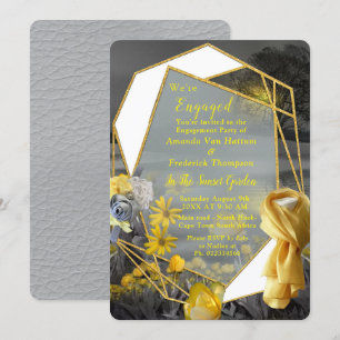 Invitation Tulipes gris et jaunes, marguerites au coucher du 