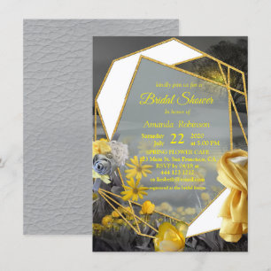 Invitation Tulipes gris et jaunes, marguerites au coucher du 