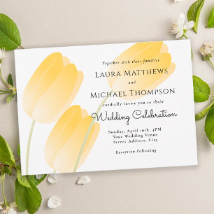 Invitation Tulipes Jaunes Ressort Mariage Floral