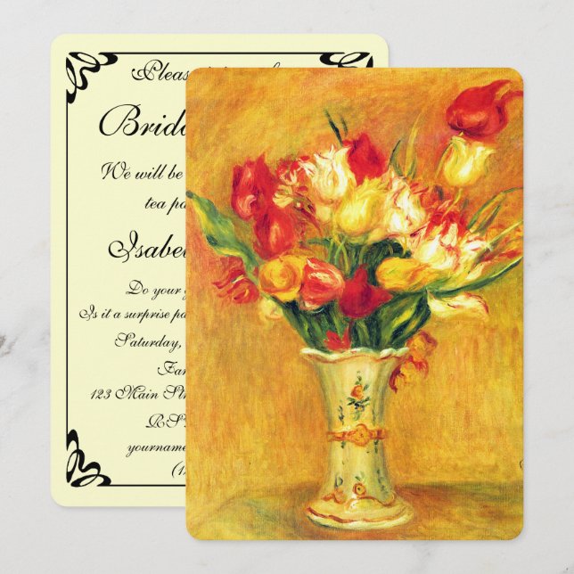 Invitation Tulipes par Pierre Renoir, Enterrement de vie de j (Devant / Derrière)