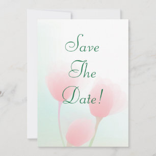 Invitation Tulipes pastel rose tendre Mariage Enregistrez la 