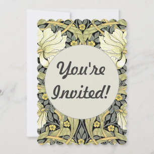 Invitation Tulipes Pimpernel Art Botanique de William Morris