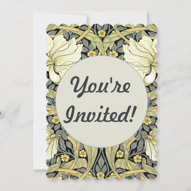 Invitation Tulipes Pimpernel Art Botanique de William Morris (Devant)