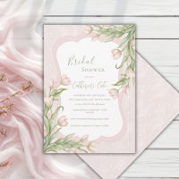 Tulipes roses Floral Vintage à pois Mariage