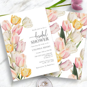 Invitation Tulipes Roses Jaunes Baby Shower de Mariée
