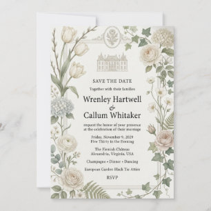 Invitation Tulipes, Roses Neutres, Hydrangeas, Ranunculus, Fo