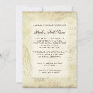 Invitation Tulipes vintages Angel ailes tourbillon Thé taché