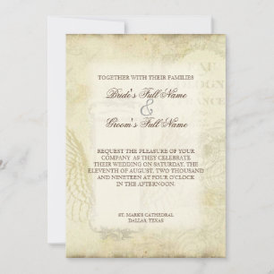 Invitation Tulipes vintages Angel ailes tourbillon Thé taché