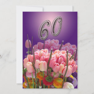 Invitation Tulips d'invitation à la fête du 60e anniversaire