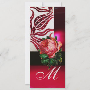 Invitation TULIPS ROUGE VELVET MONOGRAMME Bourgogne blanche g