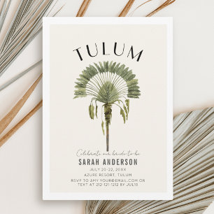 Invitation Tulum Palm Tree Bachelorette Week-end Itinéraire