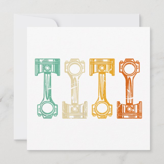 Invitation Tuner Vintage mécanique rétro (Devant)