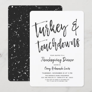 Invitation Turquie et Touchdowns   Thanksgiving