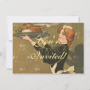 Invitation Turquie victorienne de Thanksgiving vintage