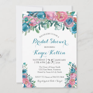 Invitation turquoise à la douche nuptiale