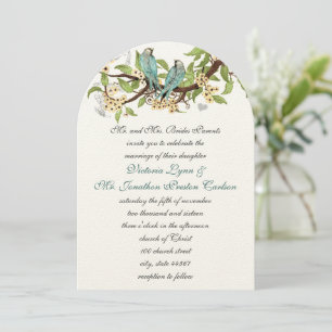 Invitation Turquoise Aqua Blue Bird Wedding Invite