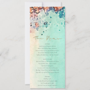 Invitation Turquoise Beach Sand Rock Mariage Détails Menu Inv