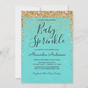 Invitation Turquoise Bleu de la Parties scintillant Sparkle G