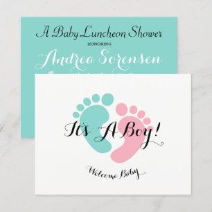 Invitation Turquoise Blue Baby Reveillez Baby shower Invitati