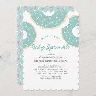 Invitation Turquoise Blue Donut Drive by Baby Sprinkle Douche