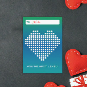 Invitation Turquoise Blue Next Level Gamer Valentine