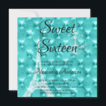 Invitation Turquoise Blue Paris Sweet sixteen Fête d'annivers<br><div class="desc">Turquoise Turquoise Bleu Paris France Tour Eiffel et Chandelier Sweet sixteen Joaillé Invitation de fête. Cette invitation est parfaite pour la Robin Egg Blue Paris Sweet 16 Anniversaire qui cherche à célébrer en bleu Turquoise.</div>