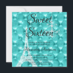 Invitation Turquoise Blue Paris Sweet sixteen Fête d'annivers<br><div class="desc">Turquoise Turquoise Bleu Paris France Tour Eiffel et Chandelier Sweet sixteen Joaillé Invitation de fête. Cette invitation est parfaite pour la Robin Egg Blue Paris Sweet 16 Anniversaire qui cherche à célébrer en bleu Turquoise.</div>