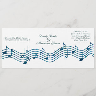 Invitation Turquoise Blue Parties scintillant Music Long Fair