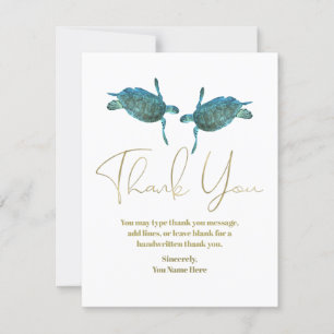 Invitation Turquoise Blue Sea Turtles Gold Beach Mariage Merc