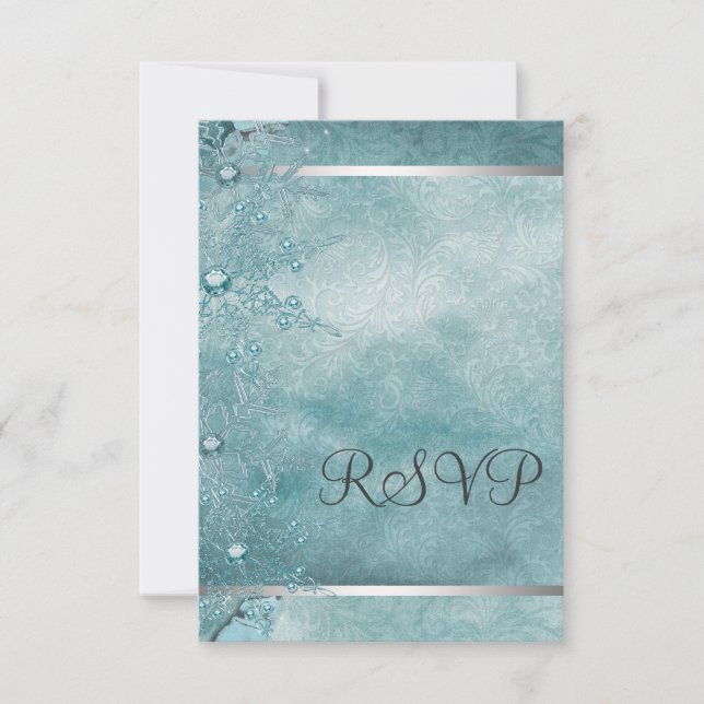 Invitation Turquoise Blue Snowflake Christian Christmas Party (Devant)